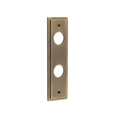 Click Here To Enlarge This Photo Of BUR453AB Frelan Hardware Burlington II Bathroom (57mm c/c) Backplates to suit Lever Handles Antique Brass