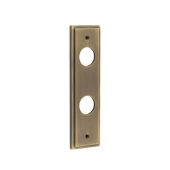 BUR453AB Frelan Hardware Burlington II Bathroom (57mm c/c) Backplates to suit Lever Handles Antique Brass