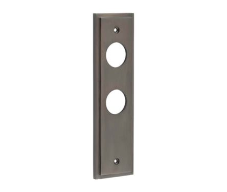 Click Here To Enlarge This Photo Of BUR453DB Frelan Hardware Burlington II Bathroom (57mm c/c) Backplates to suit Lever Handles Dark Bronze