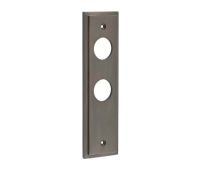 BUR453DB Frelan Hardware Burlington II Bathroom (57mm c/c) Backplates to suit Lever Handles Dark Bronze