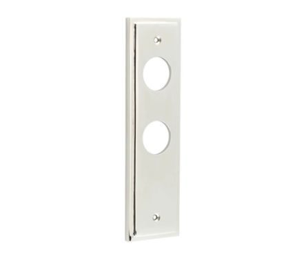 Click Here To Enlarge This Photo Of BUR453PN Frelan Hardware Burlington II Bathroom (57mm c/c) Backplates to suit Lever Handles Polished Nickel