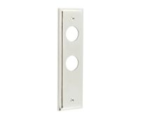 BUR453PN Frelan Hardware Burlington II Bathroom (57mm c/c) Backplates to suit Lever Handles Polished Nickel