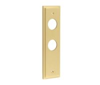 BUR453SB Frelan Hardware Burlington II Bathroom (57mm c/c) Backplates to suit Lever Handles Satin Brass