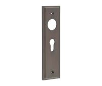 BUR454DB Frelan Hardware Burlington II Euro Profile (47.5mm c/c) Lock Backplates to suit Lever Handles Dark Bronze