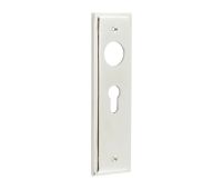BUR454PN Frelan Hardware Burlington II Euro Profile (47.5mm c/c) Lock Backplates to suit Lever Handles Polished Nickel