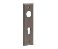 BUR455DB Frelan Hardware Burlington II Euro Profile (72mm c/c) Din Lock Backplates to suit Lever Handles Dark Bronze