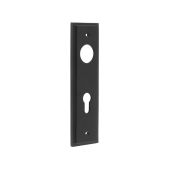 BUR455MB Frelan Hardware Burlington II Euro Profile (72mm c/c) Din Lock Backplates to suit Lever Handles Matt Black
