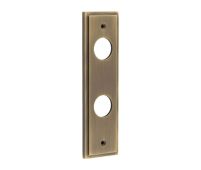 BUR456AB Frelan Hardware Burlington II Din Bathroom (78mm c/c) Backplates to suit Lever Handles Antique Brass
