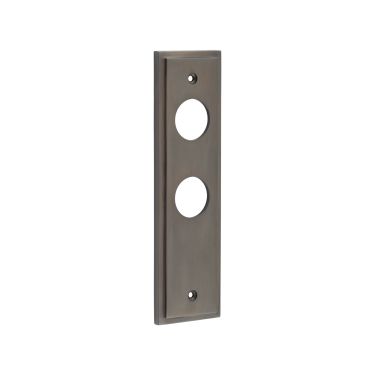Click Here To Enlarge This Photo Of BUR456DB Frelan Hardware Burlington II Din Bathroom (78mm c/c) Backplates to suit Lever Handles Dark Bronze