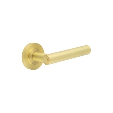 Click Here To Enlarge This Photo Of BUR45KIT235 Frelan Hardware Burlington Richmond Door Handles on Plain Rose Satin Brass