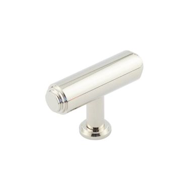 Click Here To Enlarge This Photo Of BUR502PN Frelan Hardware Burlington Belgrave 60mm T Bar Stepped Cupboard Knob Polished Nickel