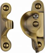 V2060L-AT Heritage Brass Fitch Pattern Sash Fastener Lockable Antique Brass Finish