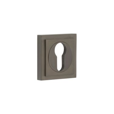 Click Here To Enlarge This Photo Of BUR-61DB-173DB Frelan Hardware Burlington Euro Profile Escutcheon on Square Stepped Rose Dark Bronze
