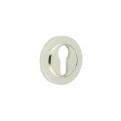 BUR-61PN-71PN Frelan Hardware Burlington Euro Profile Escutcheon on Plain Rose Polished Nickel