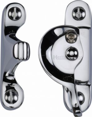 Click Here To Enlarge This Photo Of V2060L-PC Heritage Brass Fitch Pattern Sash Fastener Lockable Polished Chrome Finish