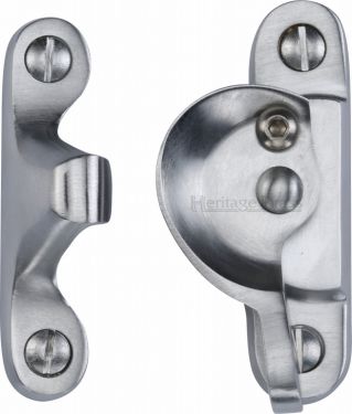 Click Here To Enlarge This Photo Of V2060L-SC Heritage Brass Fitch Pattern Sash Fastener Lockable Satin Chrome Finish
