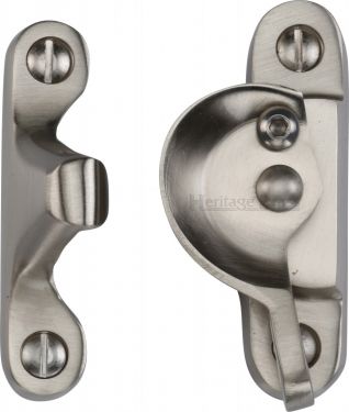 Click Here To Enlarge This Photo Of V2060L-SN Heritage Brass Fitch Pattern Sash Fastener Lockable Satin Nickel Finish
