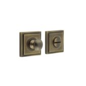 BUR-80AB-152AB Frelan Hardware Burlington Turn & Release (Inner 1) Square Stepped Rose Antique Brass