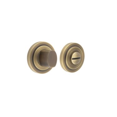 Click Here To Enlarge This Photo Of BUR-81AB-52AB Frelan Hardware Burlington Turn & Release (Inner 3) Stepped Rose Antique Brass