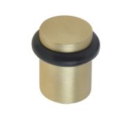 BUR960SB Frelan Hardware Burlington Plain Floor Mounted Door Stop 40mm Dia Satin Brass