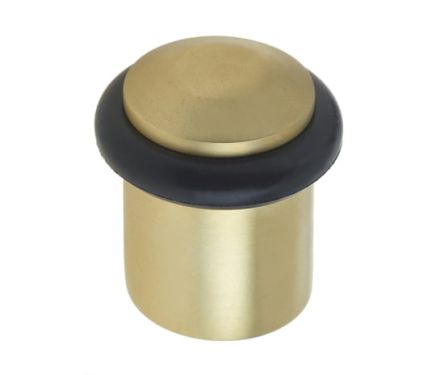 Click Here To Enlarge This Photo Of BUR961SB Frelan Hardware Burlington Chamfered Floor Mounted Door Stop 40mm Dia Satin Brass