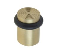 BUR963SB Frelan Hardware Burlington Reeded Floor Mounted Door Stop 40mm Dia Satin Brass