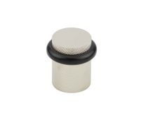 BUR964PN Frelan Hardware Burlington Knurled Floor Mounted Door Stop 40mm Dia Polished Nickel
