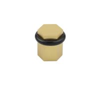 BUR965SB Frelan Hardware Burlington Hexagonal Floor Mounted Door Stop 40mm Dia Satin Brass