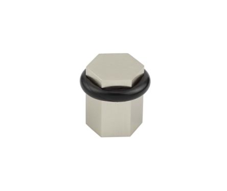 Click Here To Enlarge This Photo Of BUR965SN Frelan Hardware Burlington Hexagonal Floor Mounted Door Stop 40mm Dia Satin Nickel