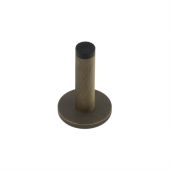 BUR-968AB-969AB Frelan Hardware Burlington Knurled 75mm Wall Mounted Door Stop (Knurled Rose) Antique Brass