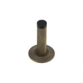 BUR-968AB-972AB Frelan Hardware Burlington Knurled 75mm Wall Mounted Door Stop (Chamfered Rose) Antique Brass