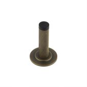 BUR-968AB-973AB Frelan Hardware Burlington Knurled 75mm Wall Mounted Door Stop (Stepped Rose) Antique Brass