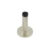 BUR-968PN-974PN Frelan Hardware Burlington Knurled 75mm Wall Mounted Door Stop (Reeded Rose) Polished Nickel
