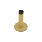BUR-968SB-969SB Frelan Hardware Burlington Knurled 75mm Wall Mounted Door Stop (Knurled Rose) Satin Brass