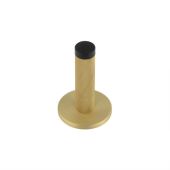 BUR-968SB-971SB Frelan Hardware Burlington Knurled 75mm Wall Mounted Door Stop (Plain Rose) Satin Brass