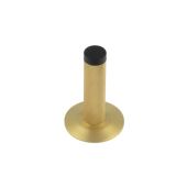 BUR-968SB-972SB Frelan Hardware Burlington Knurled 75mm Wall Mounted Door Stop (Chamfered Rose) Satin Brass