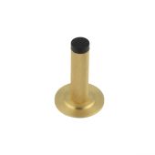 BUR-968SB-973SB Frelan Hardware Burlington Knurled 75mm Wall Mounted Door Stop (Stepped Rose) Satin Brass