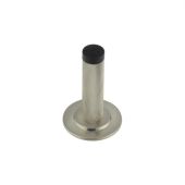 BUR-968SN-973SN Frelan Hardware Burlington Knurled 75mm Wall Mounted Door Stop (Stepped Rose) Satin Nickel