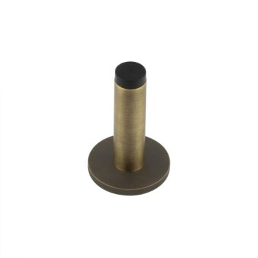 Click Here To Enlarge This Photo Of BUR-970AB-969AB Frelan Hardware Burlington Plain 75mm Wall Mounted Door Stop (Knurled Rose) Antique Brass