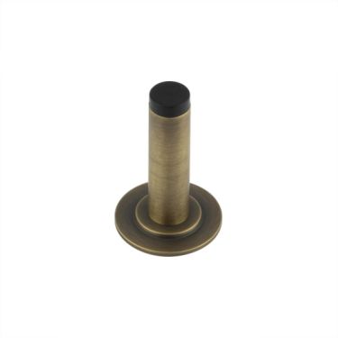 Click Here To Enlarge This Photo Of BUR-970AB-973AB Frelan Hardware Burlington Plain 75mm Wall Mounted Door Stop (Stepped Rose) Antique Brass