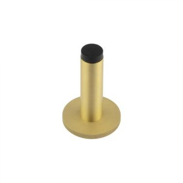 Click Here To Enlarge This Photo Of BUR-970SB-969SB Frelan Hardware Burlington Plain 75mm Wall Mounted Door Stop (Knurled Rose) Satin Brass