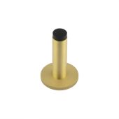 BUR-970SB-969SB Frelan Hardware Burlington Plain 75mm Wall Mounted Door Stop (Knurled Rose) Satin Brass