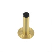 BUR-970SB-974SB Frelan Hardware Burlington Plain 75mm Wall Mounted Door Stop (Reeded Rose) Satin Brass