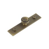 HOX-1030AB-5090AB Frelan Hardware Hoxton Cropley Cupboard Knob 30mm on Plain Backplate Antique Brass