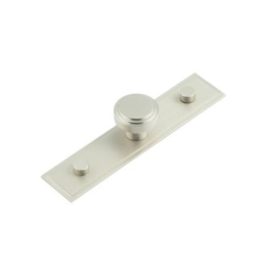 Click Here To Enlarge This Photo Of HOX-1030SN-6090SN Frelan Hardware Hoxton Cropley Cupboard Knob 30mm on Stepped Backplate Satin Nickel