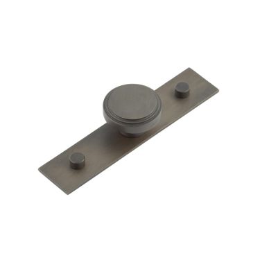 Click Here To Enlarge This Photo Of HOX-1040DB-5090DB Frelan Hardware Hoxton Cropley Cupboard Knob 40mm on Plain Backplate Dark Bronze