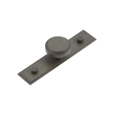 Click Here To Enlarge This Photo Of HOX-1040DB-6090DB Frelan Hardware Hoxton Cropley Cupboard Knob 40mm on Stepped Backplate Dark Bronze