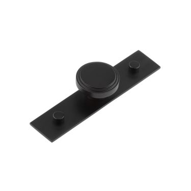 Click Here To Enlarge This Photo Of HOX-1040MB-5090MB Frelan Hardware Hoxton Cropley Cupboard Knob 40mm on Plain Backplate Matt Black
