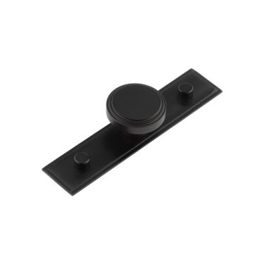 Click Here To Enlarge This Photo Of HOX-1040MB-6090MB Frelan Hardware Hoxton Cropley Cupboard Knob 40mm on Stepped Backplate Matt Black
