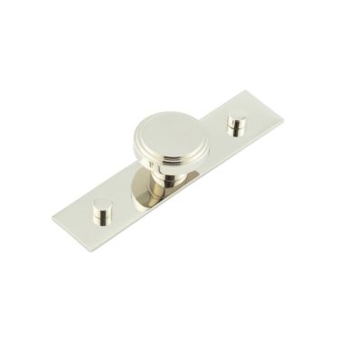 Click Here To Enlarge This Photo Of HOX-1040PN-5090PN Frelan Hardware Hoxton Cropley Cupboard Knob 40mm on Plain Backplate Polished Nickel